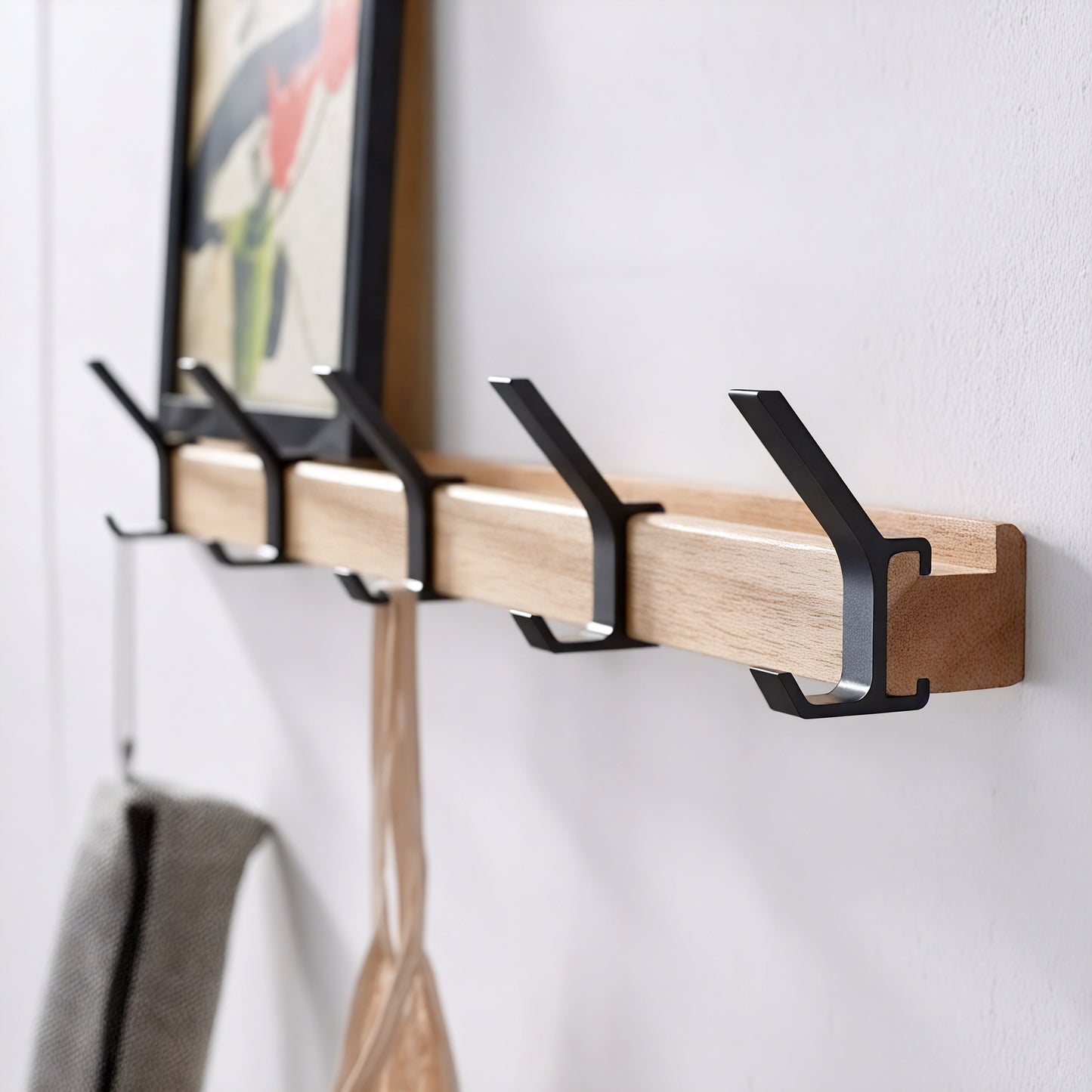 Porte-manteau avec rail - Style nordique