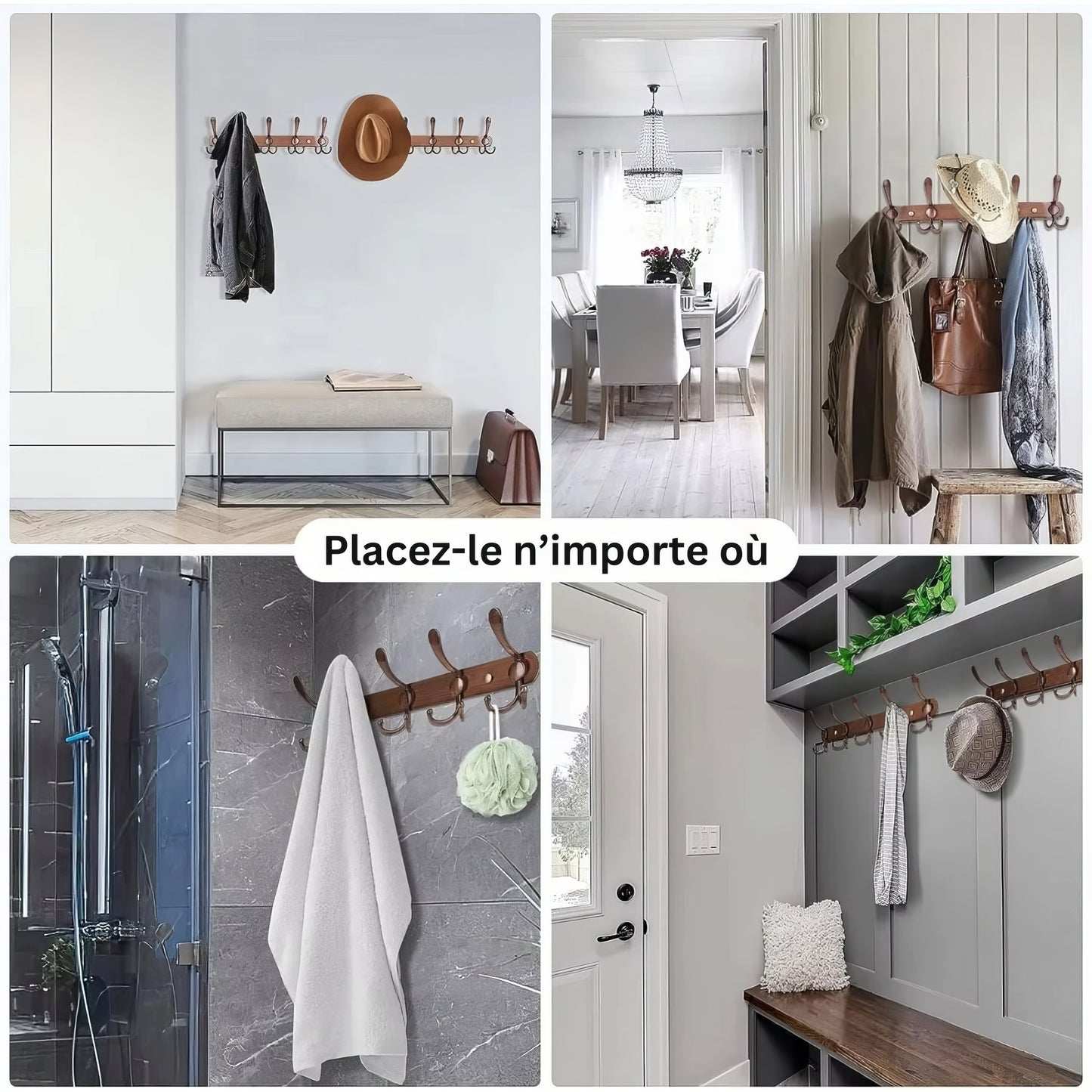 Porte-manteau multi-accessoires - Style années 50