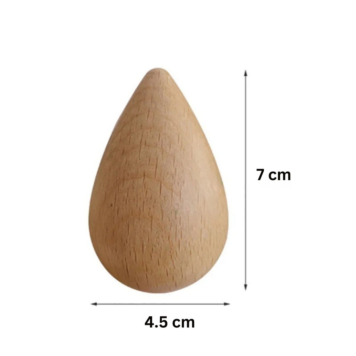 Patère individuelle en bois brut - Style goutte (Lot x4)
