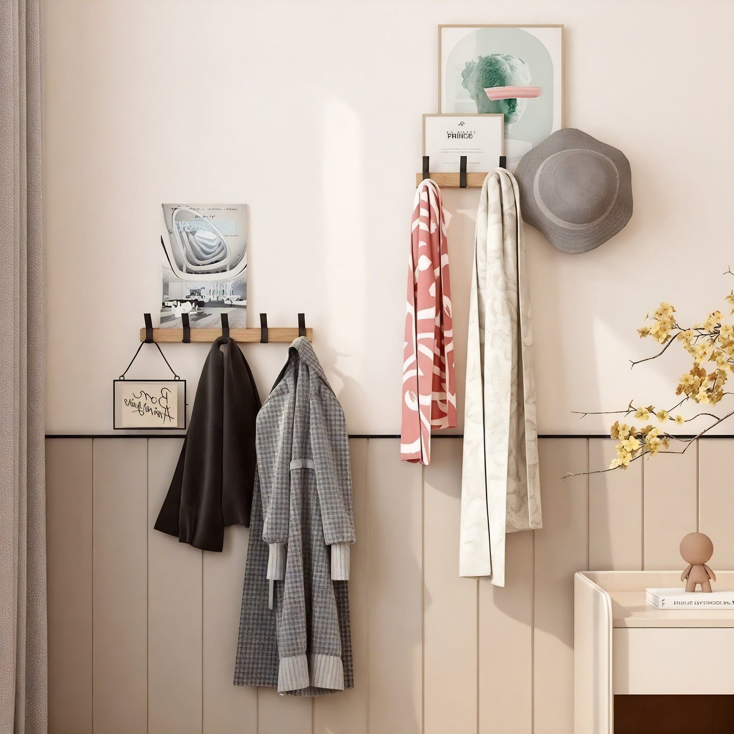 Porte-manteau avec rail - Style nordique
