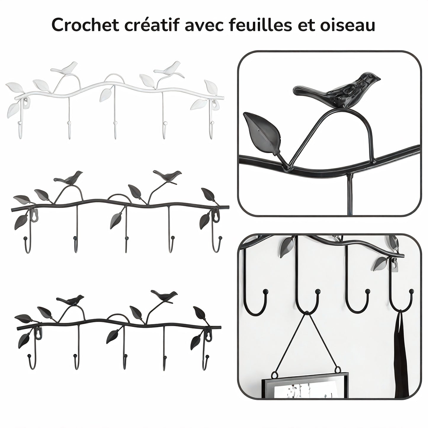 Porte-manteau mural - Style décoratif en métal