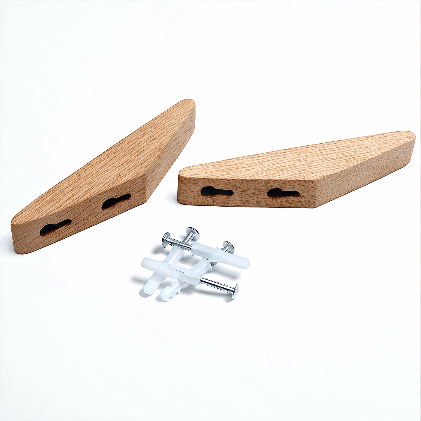 Patère individuelle bois brut - Style pyramidal (Lot x4)