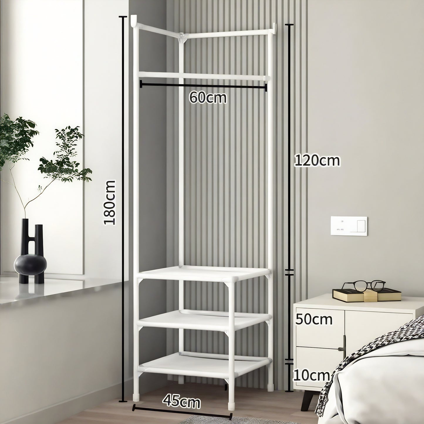 Meuble porte-manteau et chaussure - Style angulaire