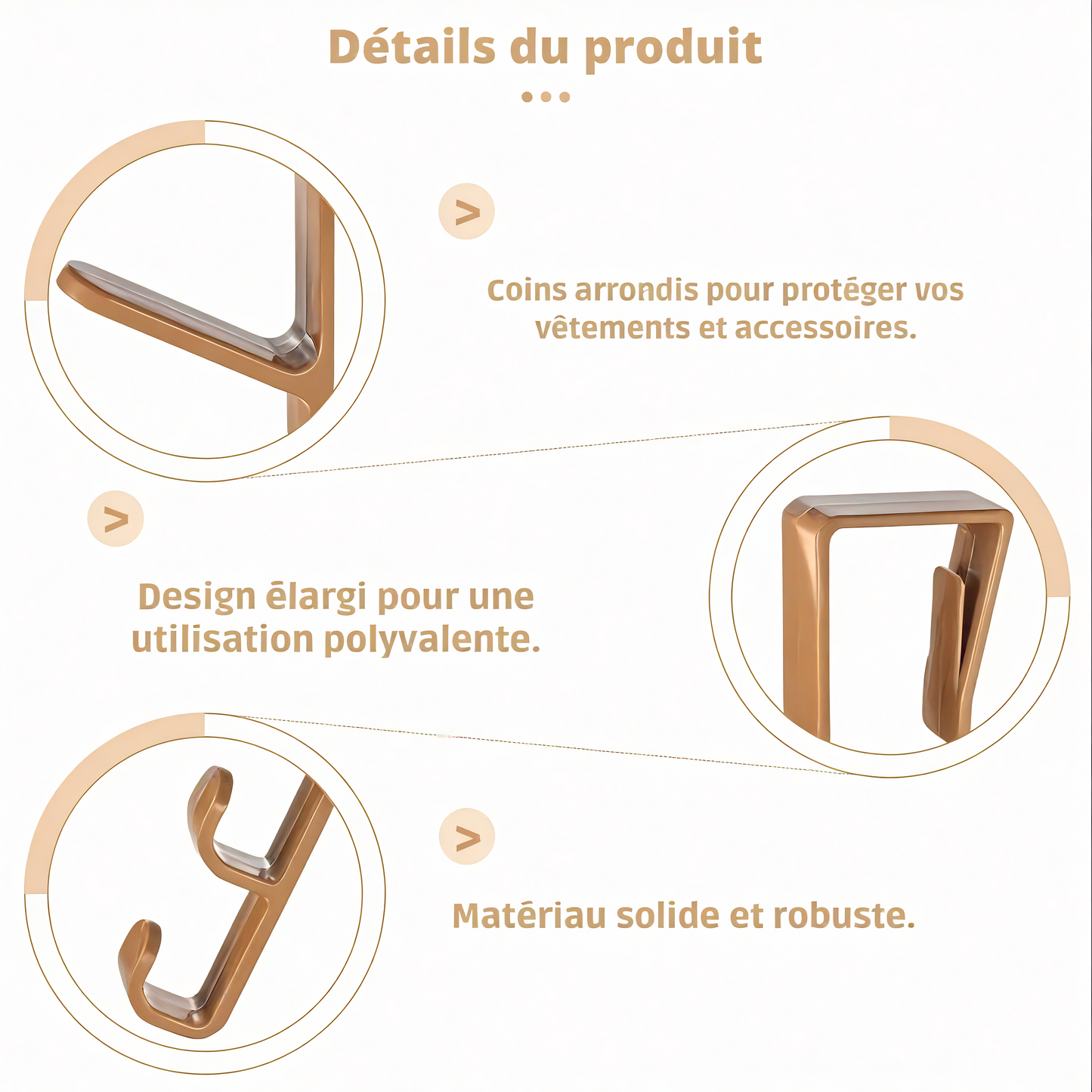 Porte-manteau de porte - Multi usage (x3 par lot)