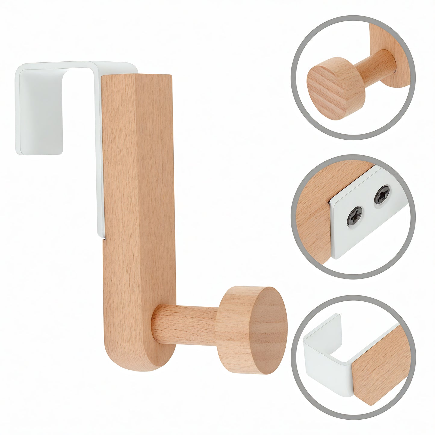 Porte-manteau de porte - Style rustique (Lot x2)