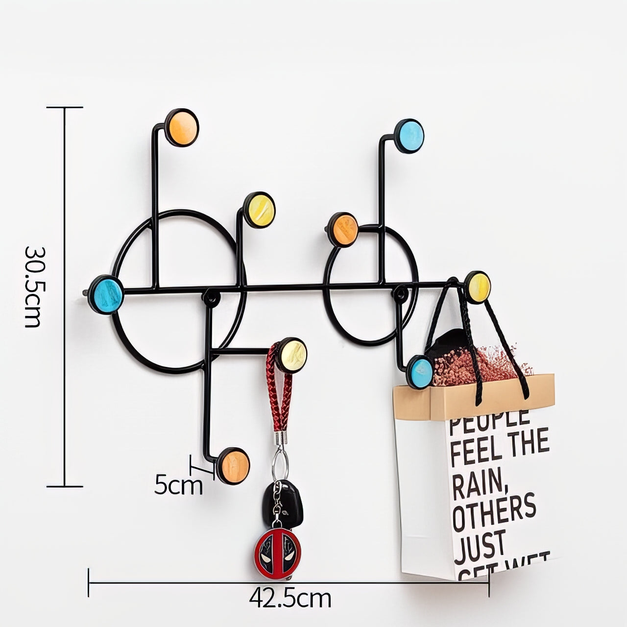 Porte-Manteau Mural Multicolore Asymétrique