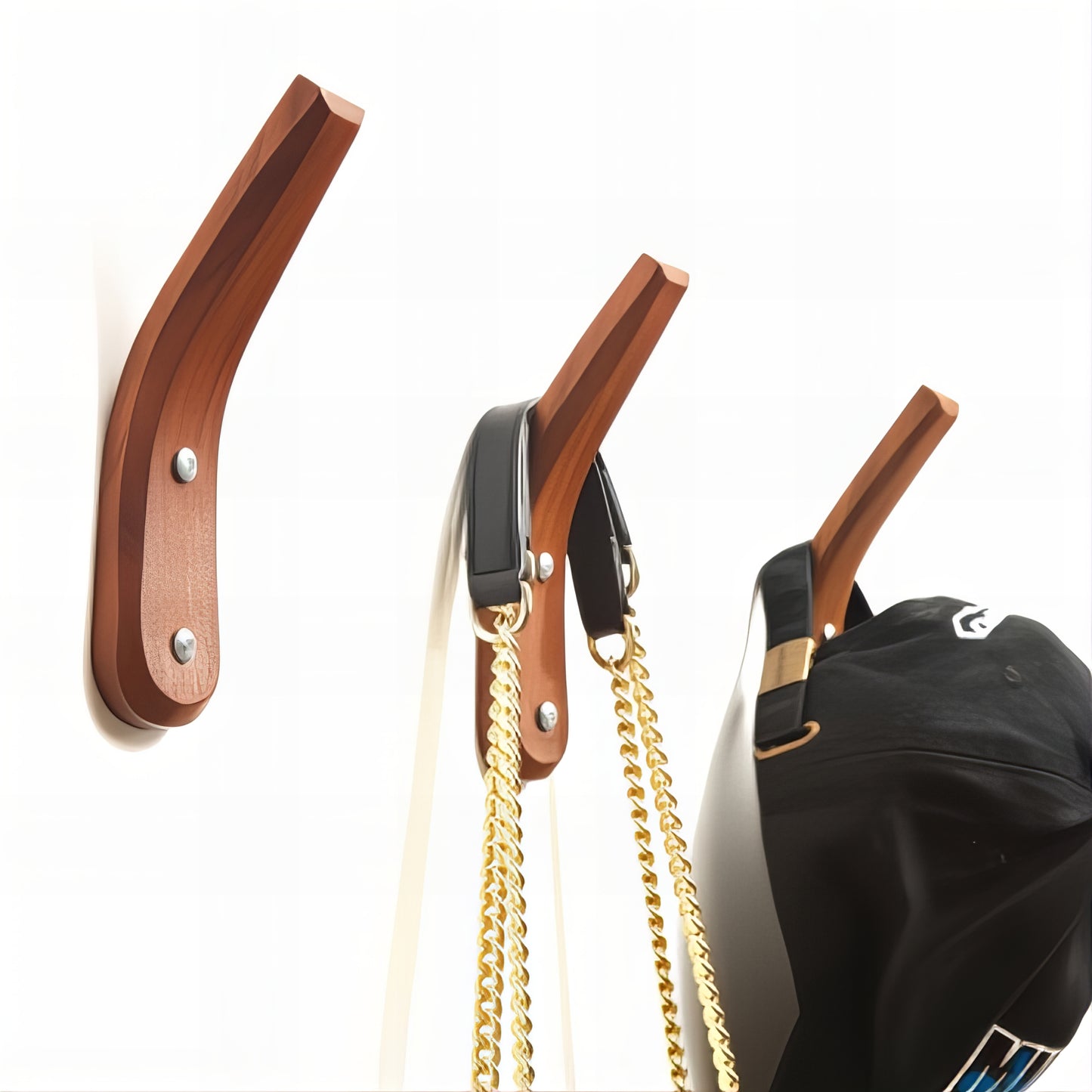 Patère individuelle en bois - Style directionnel (Lot x4)