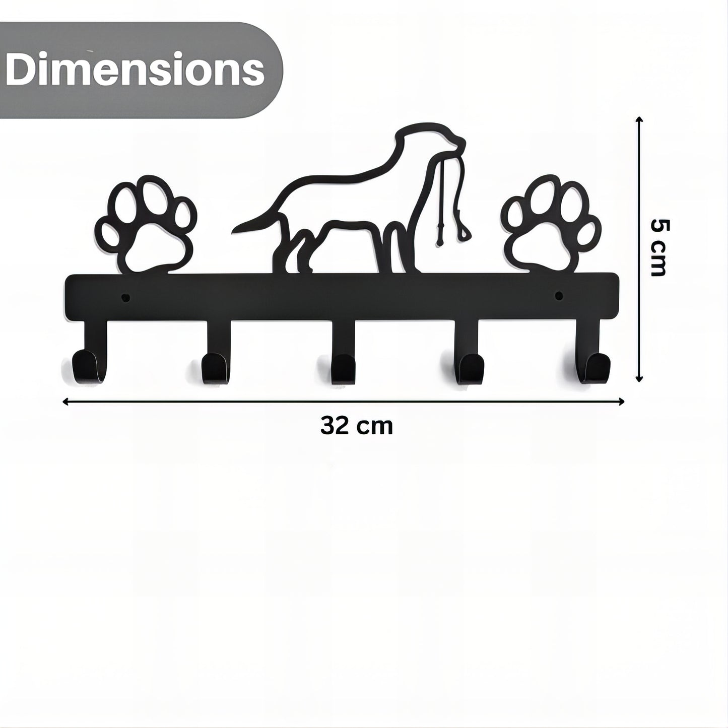 Porte-manteau mural & clés - Style patte de chien