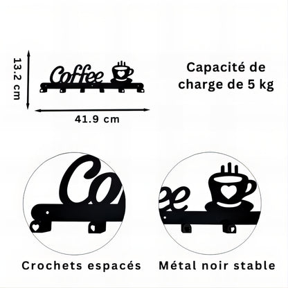 Porte-manteau mural & clés - Style coffee