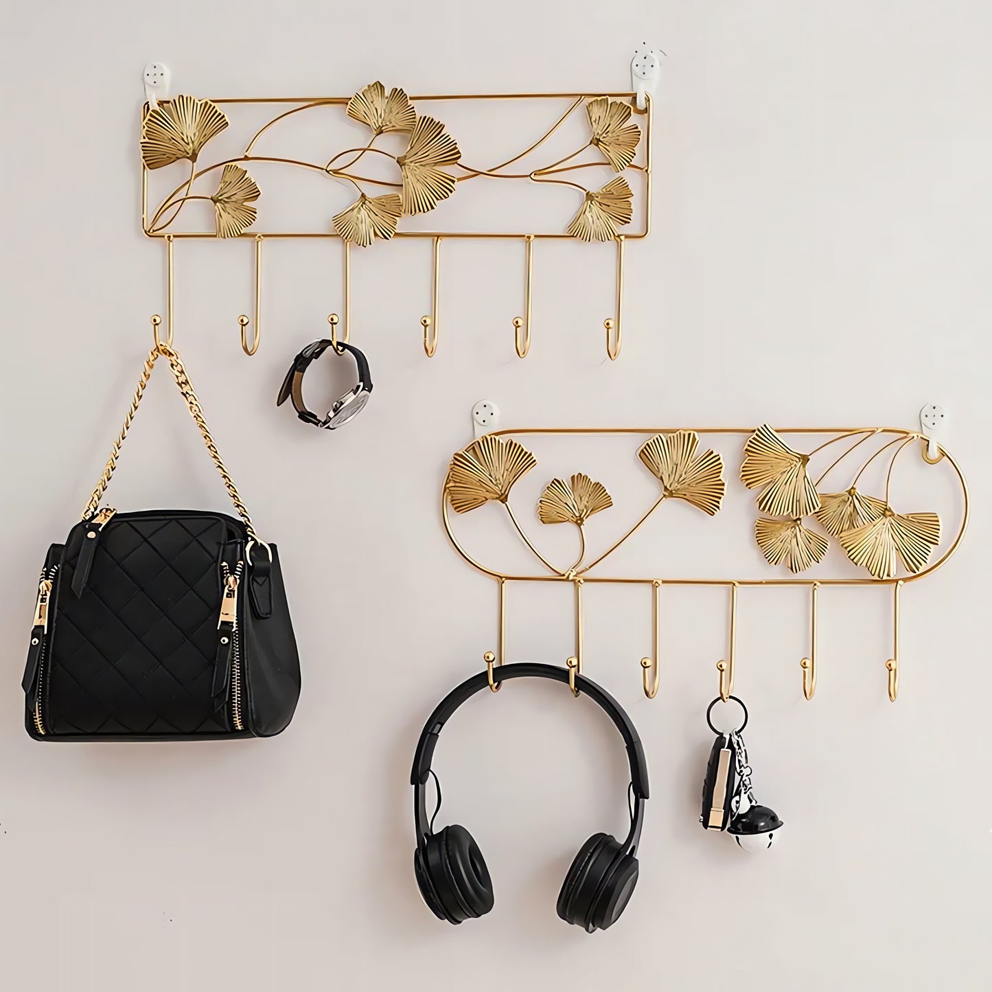 Porte-manteau décoratif - Style Feuille d'or