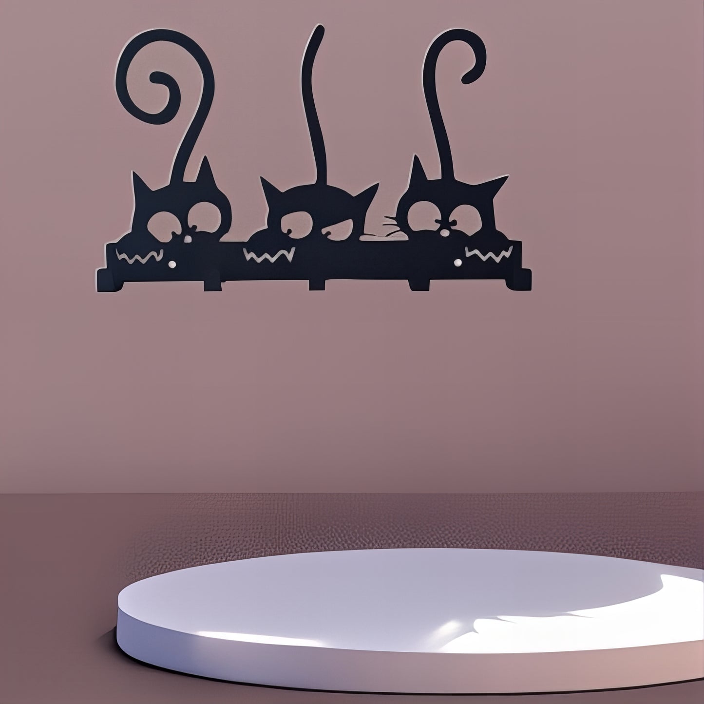 Porte-manteau mural & clés - Style chats