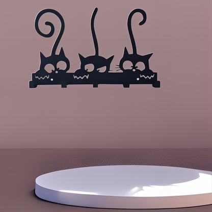 Porte-manteau mural & clés - Style chats