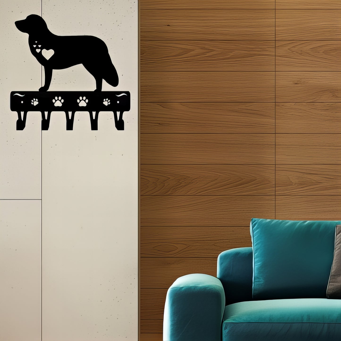 Porte-manteau mural & clés - Style chien Labrador