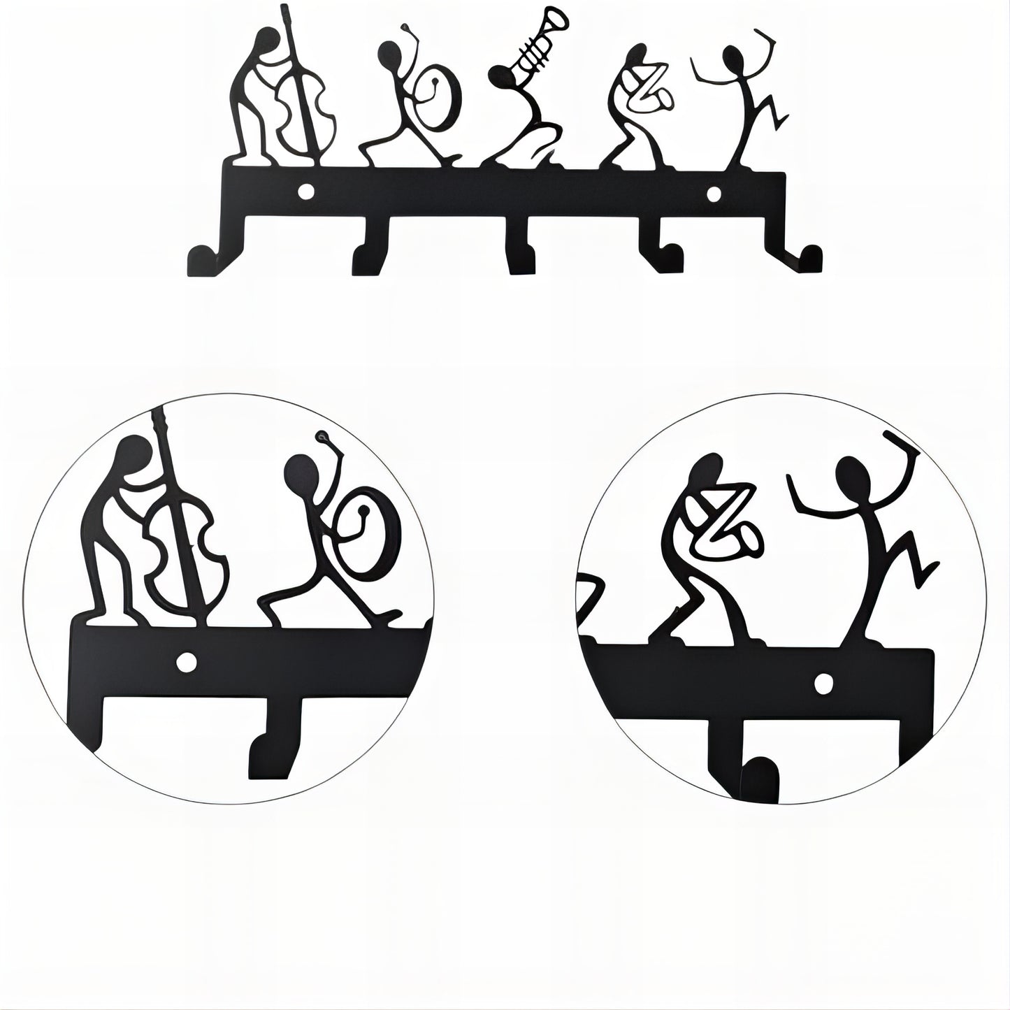 Porte-manteau mural & clés - Style Jazz