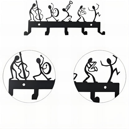 Porte-manteau mural & clés - Style Jazz
