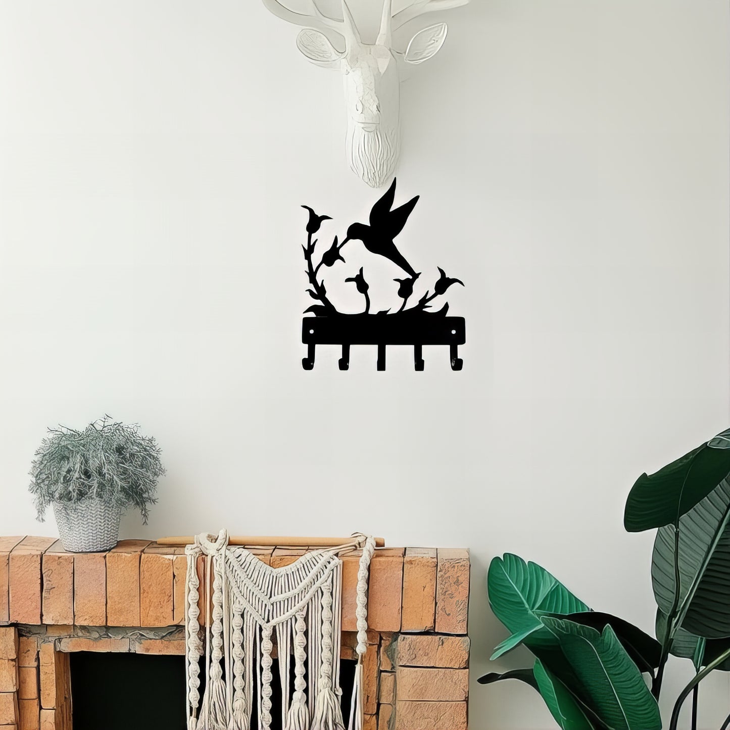 Porte-manteau mural & clés - Style oiseau