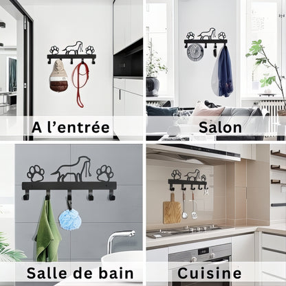 Porte-manteau mural & clés - Style patte de chien
