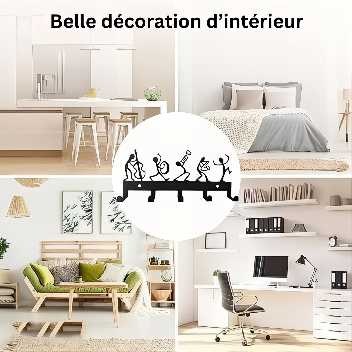 Porte-manteau mural & clés - Style Jazz
