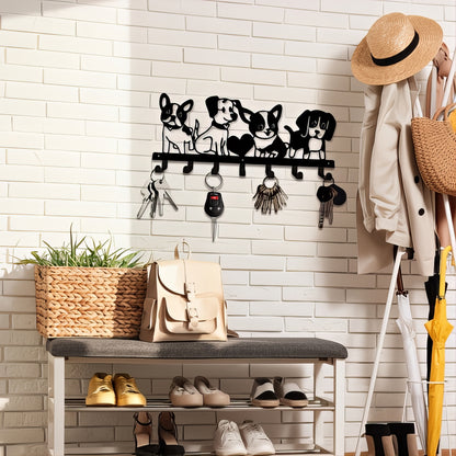 Porte-manteau mural & clés - Style chiens