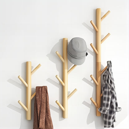 Porte-manteau mural en bois - Style vertical à branche
