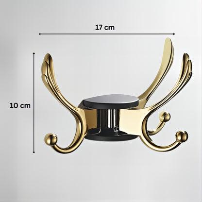 Porte-Manteau Mural Demi Perroquet Noir et Doré