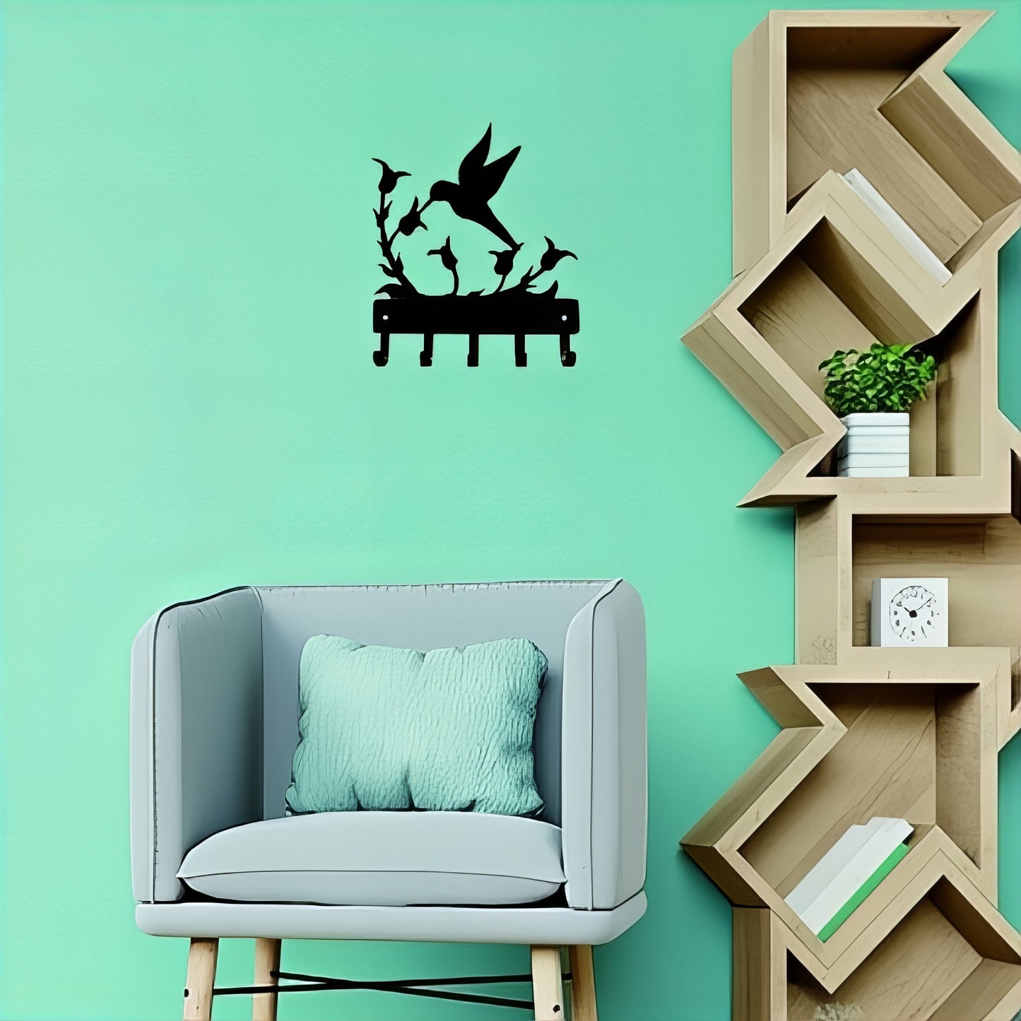 Porte-manteau mural & clés - Style oiseau