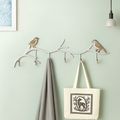 Porte-manteau décoratif - Style nature (Blanc)