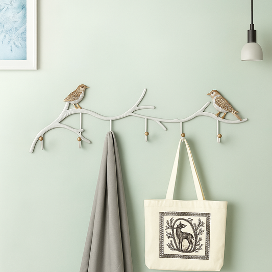 Porte-manteau décoratif - Style nature (Blanc)