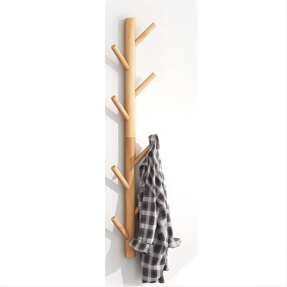 Porte-manteau mural en bois - Style vertical à branche