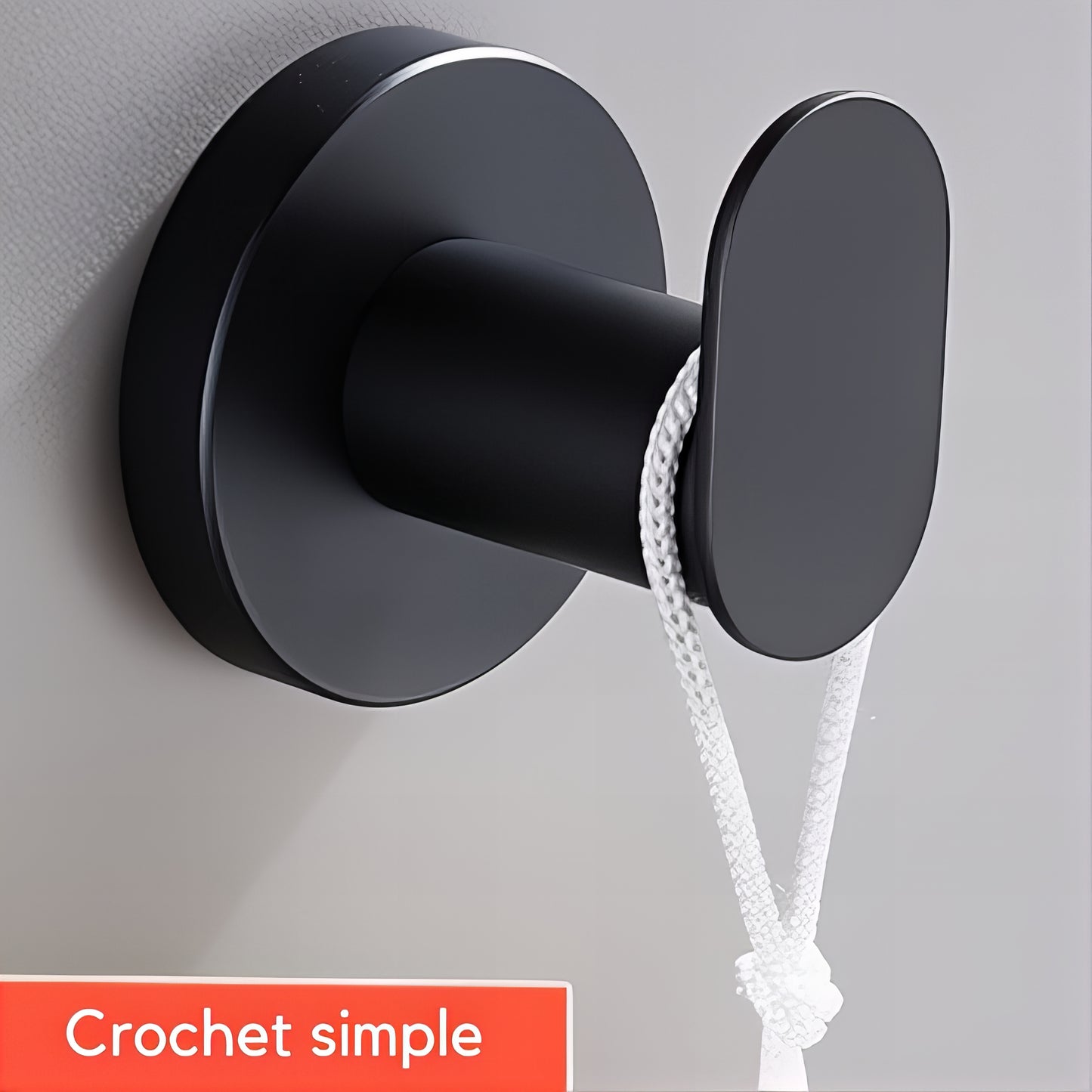Crochet Support Manteau Base Plate Noire