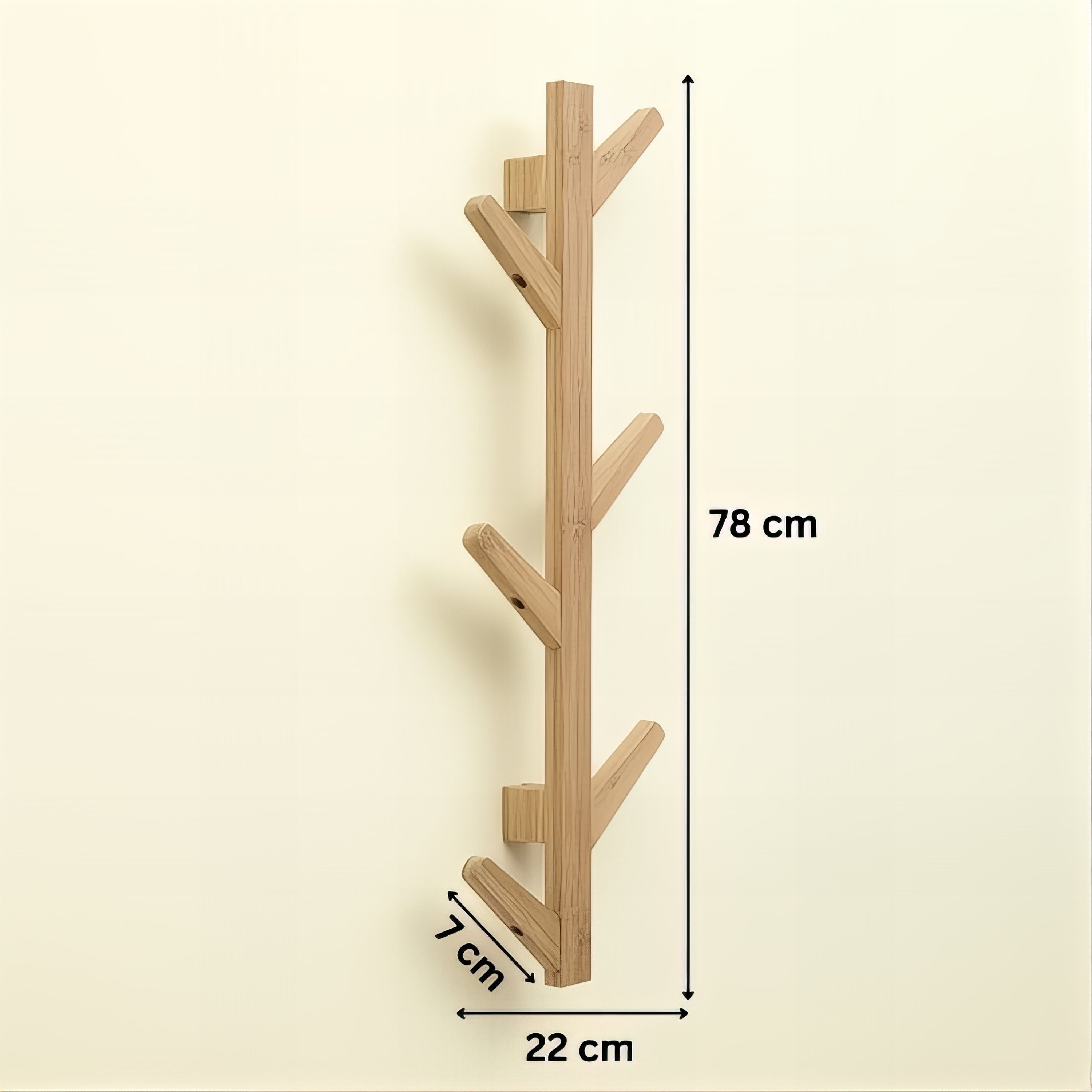 Patère Murale en Bambou Forme Arbre – Image 7