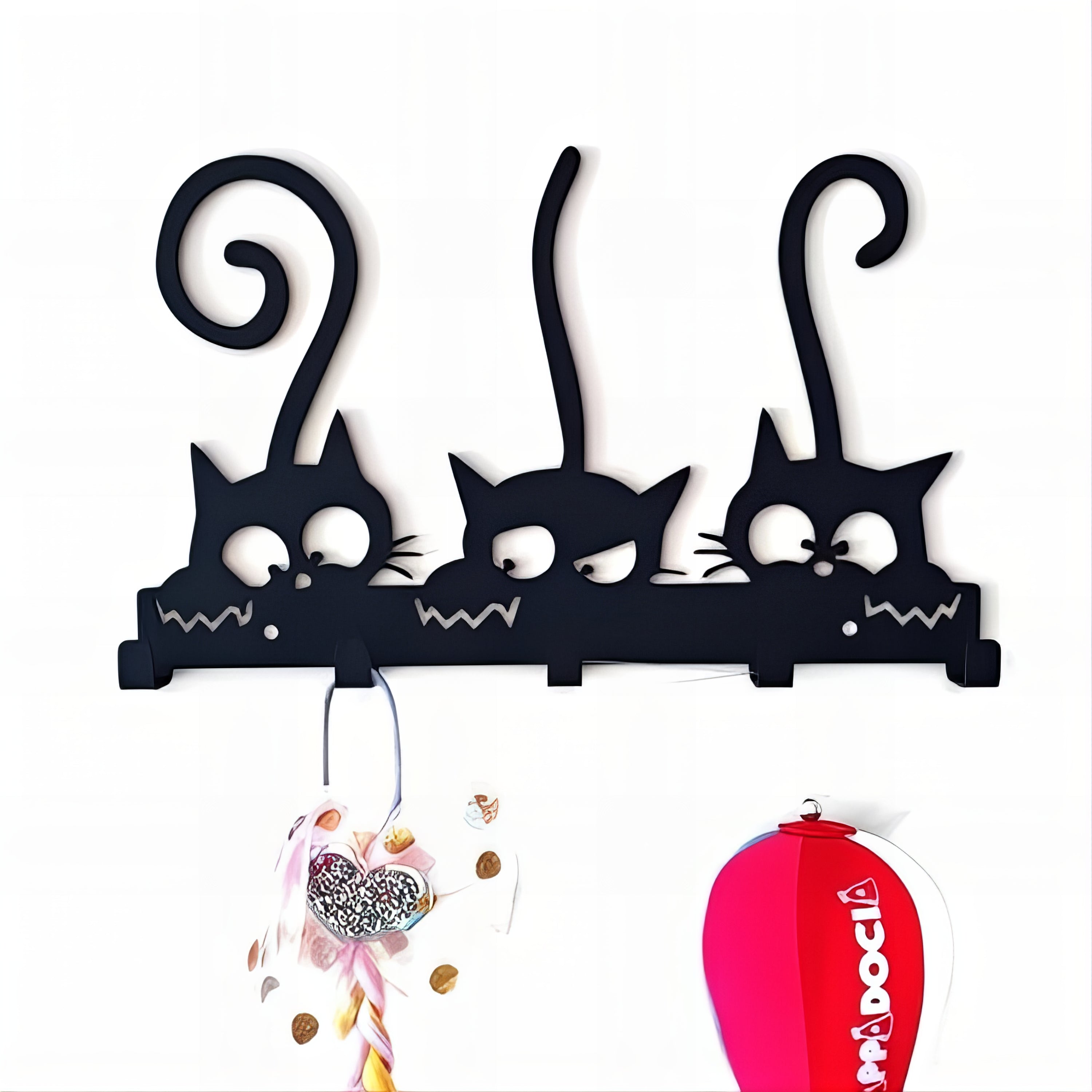 Porte-manteau mural & clés - Style chats – Image 2