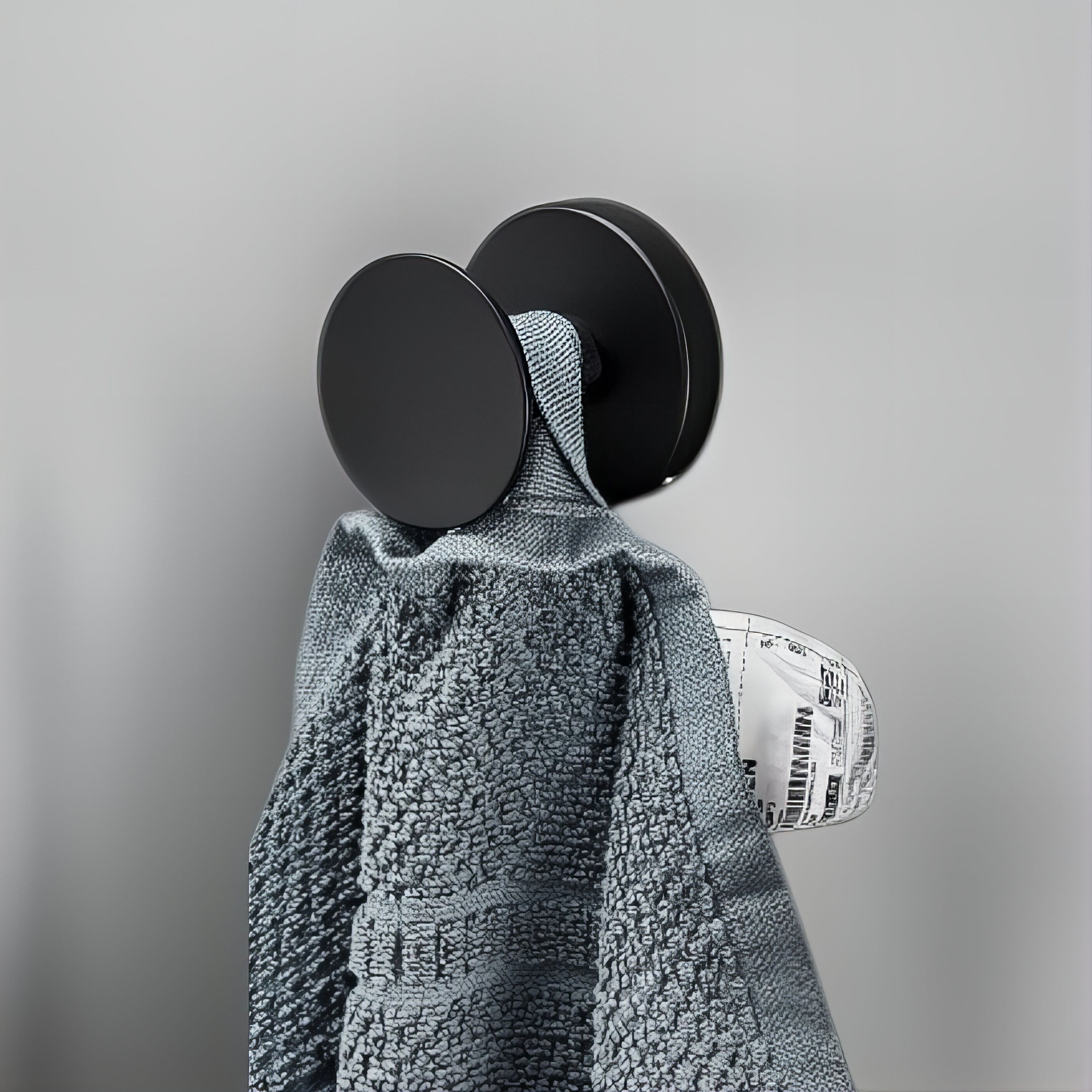 Crochet Patère Circulaire Noir Contemporain