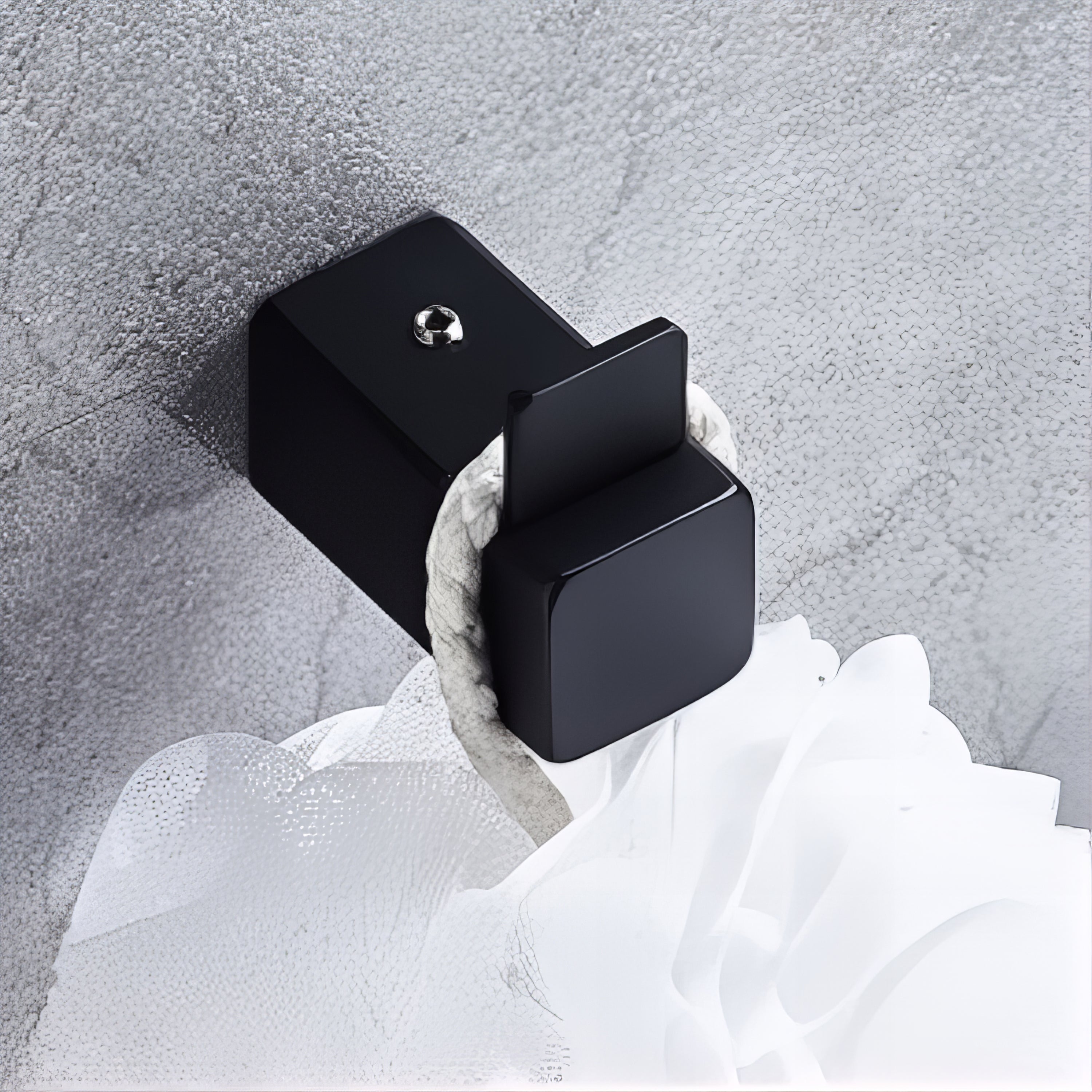 Crochet Support Manteau Noir Rectangulaire – Image 2