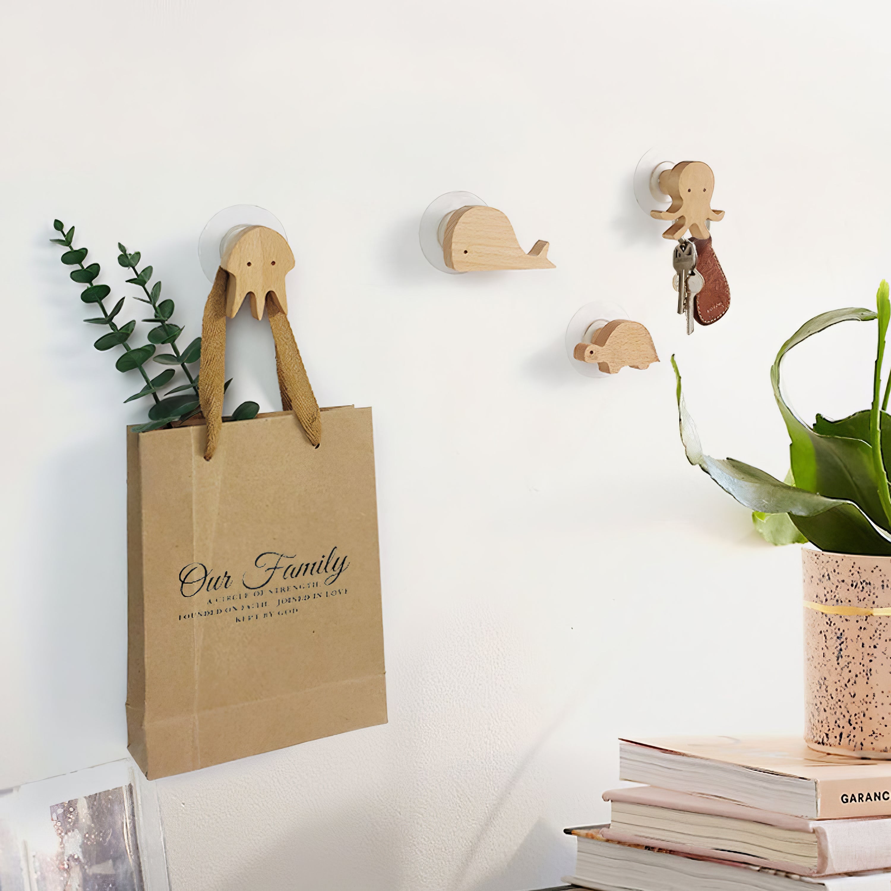 Patère en bois pour enfant - Animaux Marins (Lot x4)