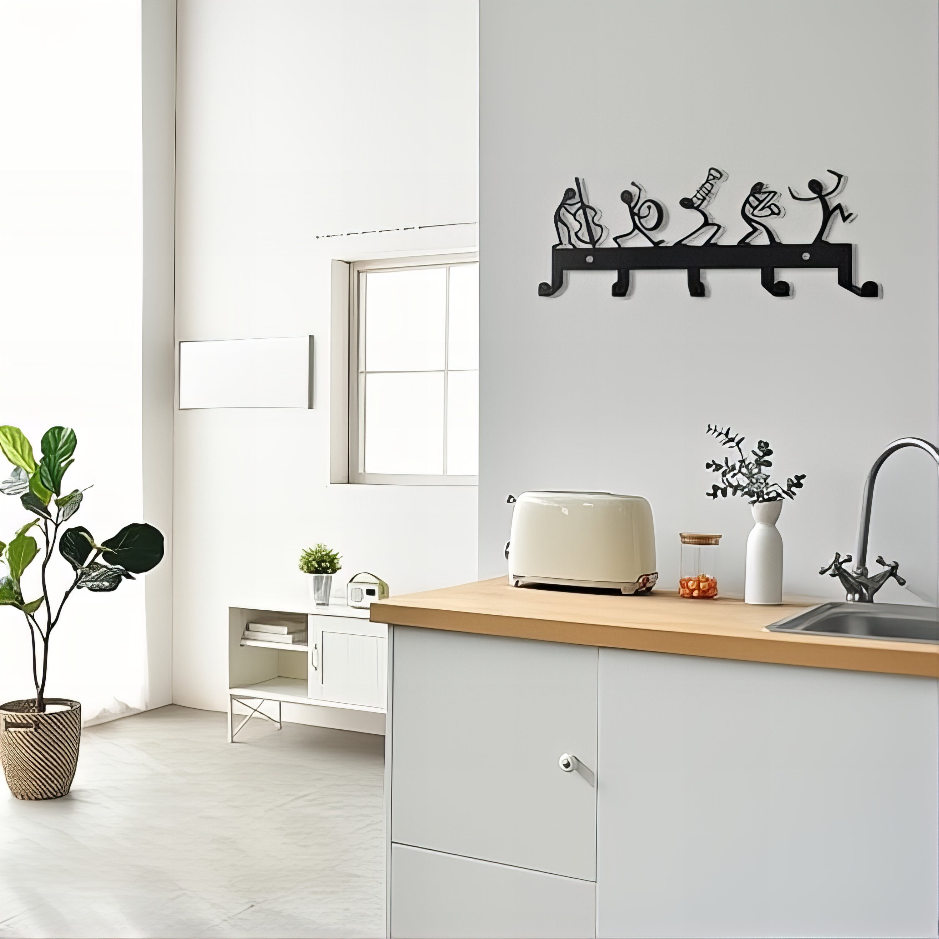 Porte-manteau mural & clés - Style Jazz – Image 2