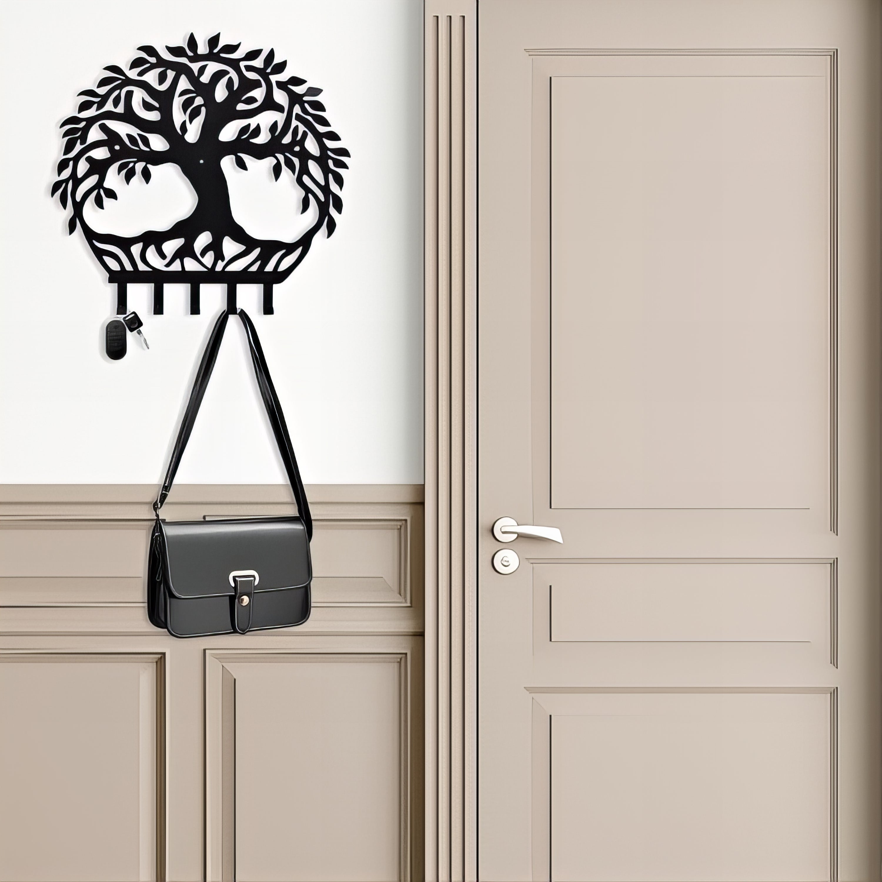 Porte-manteau mural & clés - Style arbre de vie – Image 3