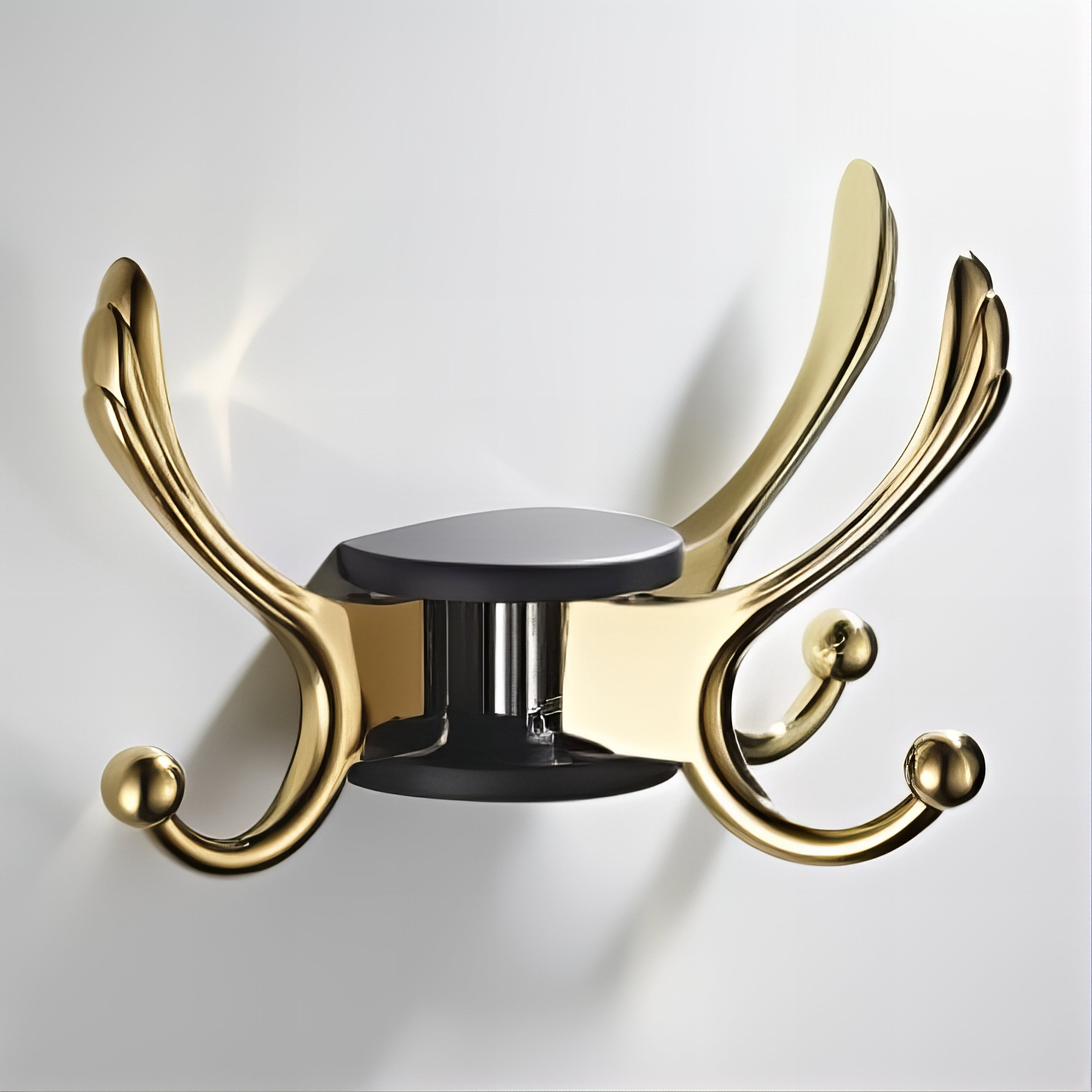 Porte-Manteau Mural Demi Perroquet Noir et Doré