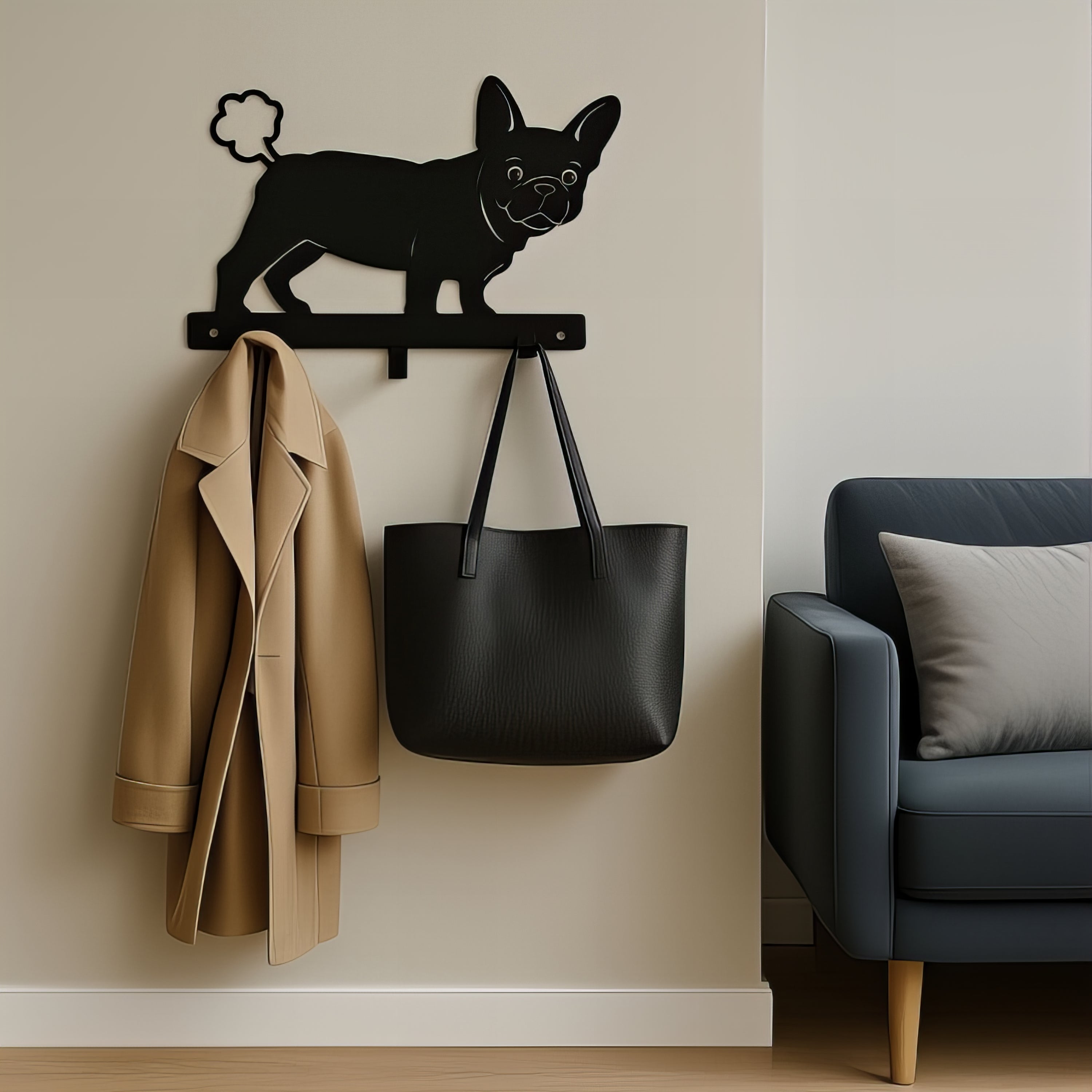 Porte-manteau mural & clés - Style chien marrant