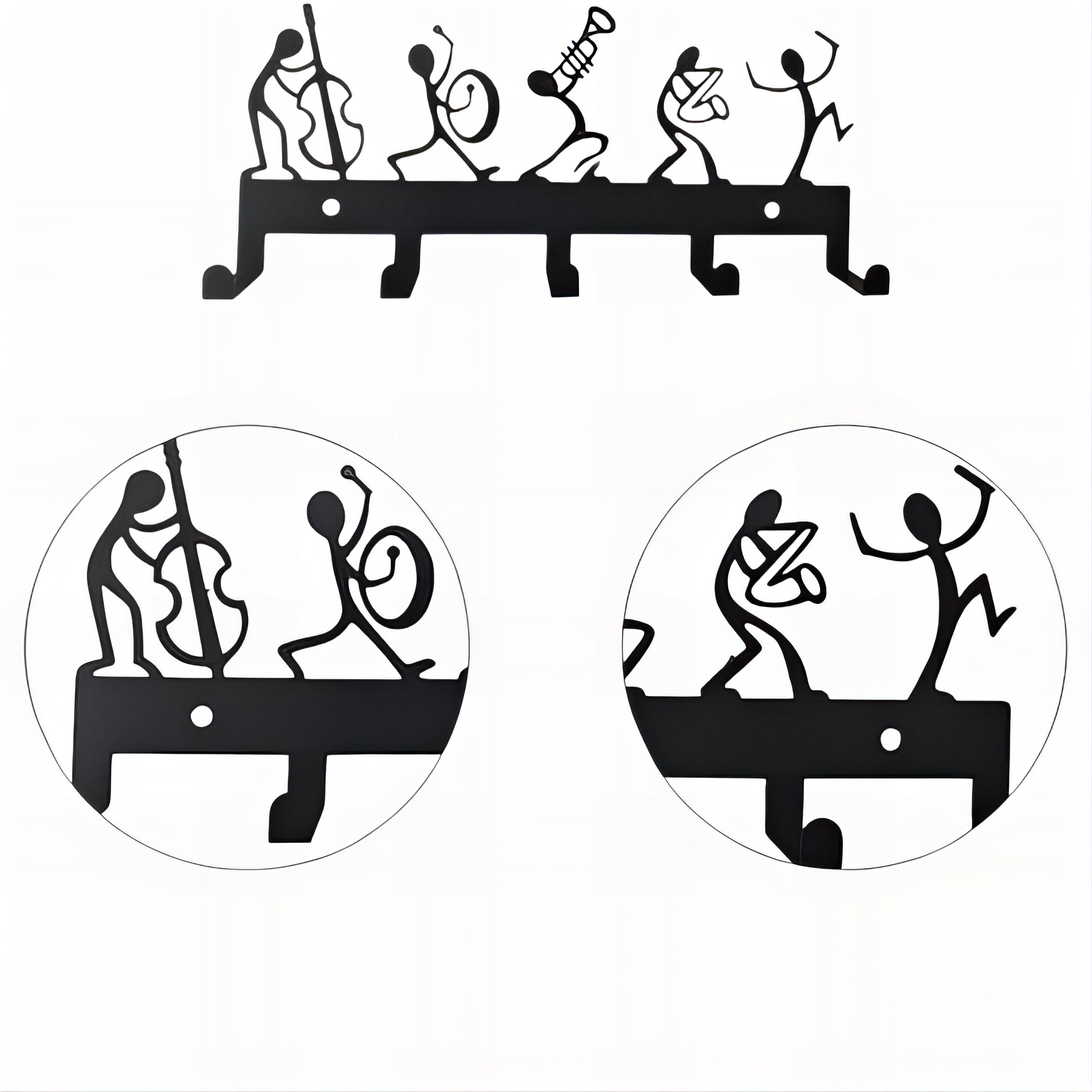 Porte-manteau mural & clés - Style Jazz – Image 7