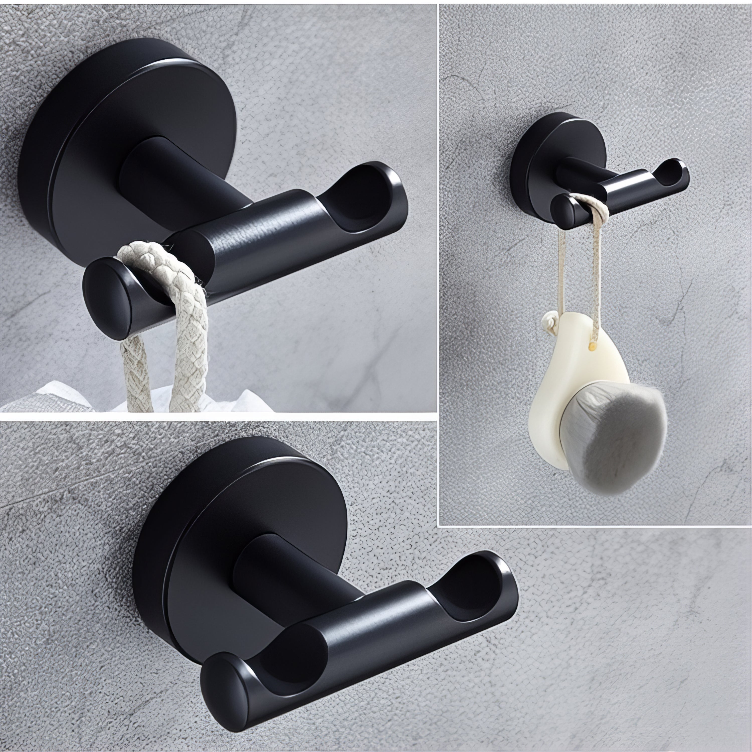 Crochet Porte-Manteau Contemporain Noir – Image 2