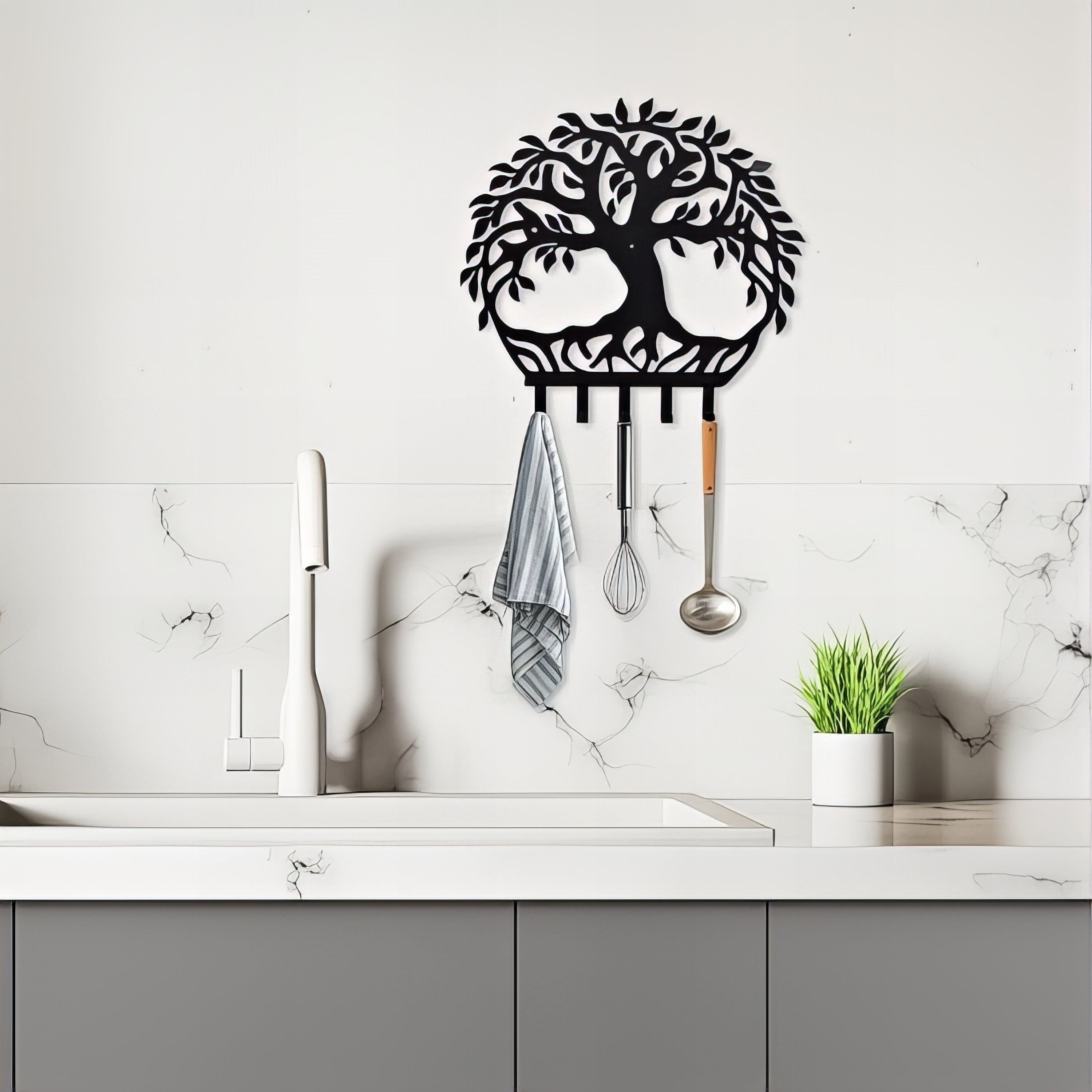 Porte-manteau mural & clés - Style arbre de vie – Image 6