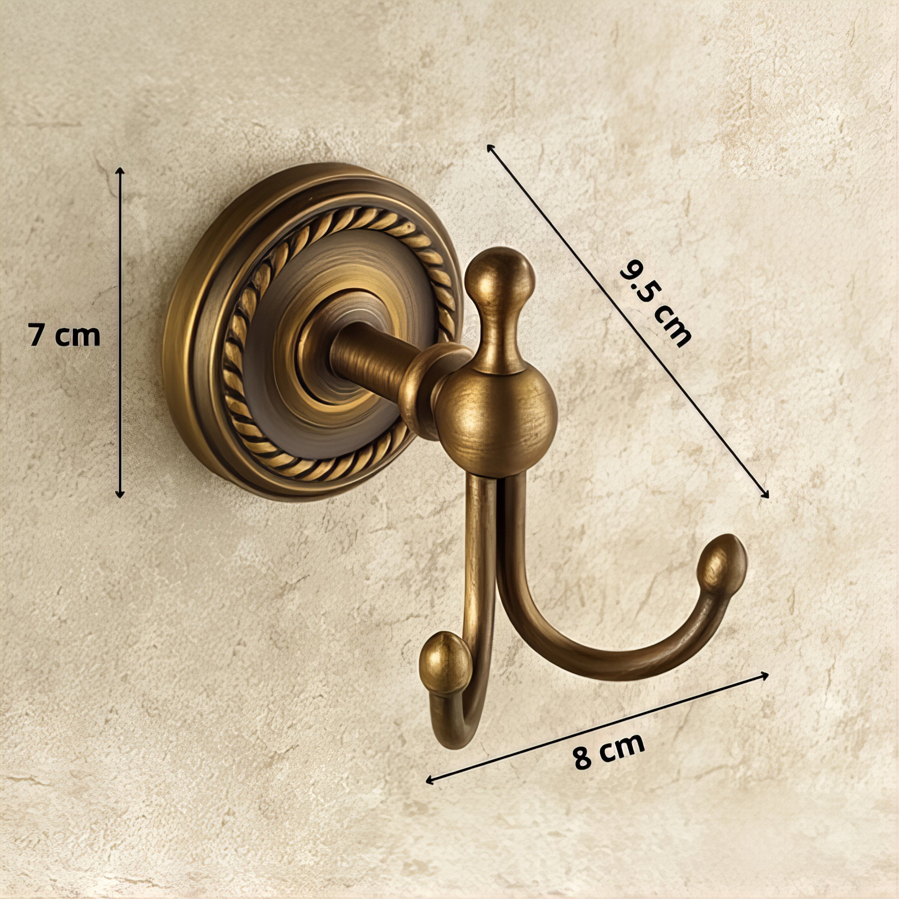 Crochet Patère Bronze Antique Romain – Image 4