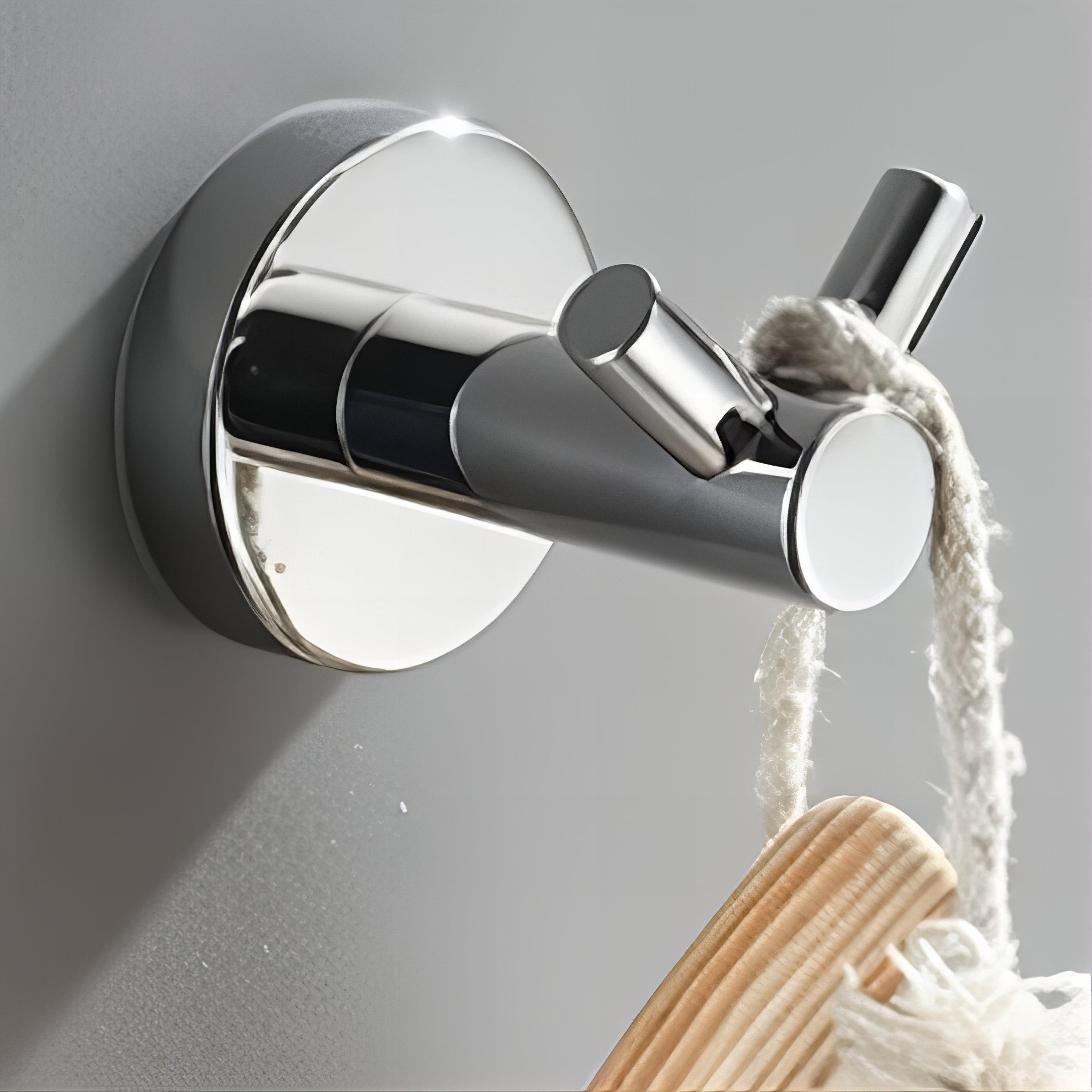 Crochet Mural Porte-Manteau Métallique Argenté