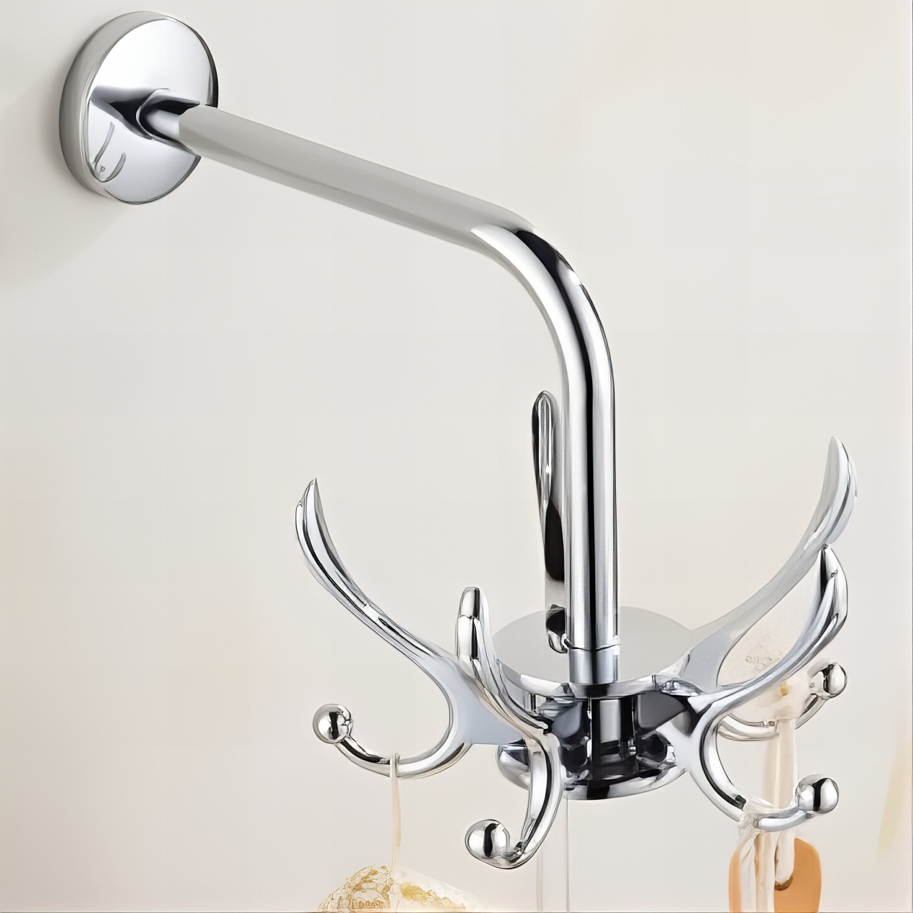 Porte-Manteau Mural Oiseau Métallisé