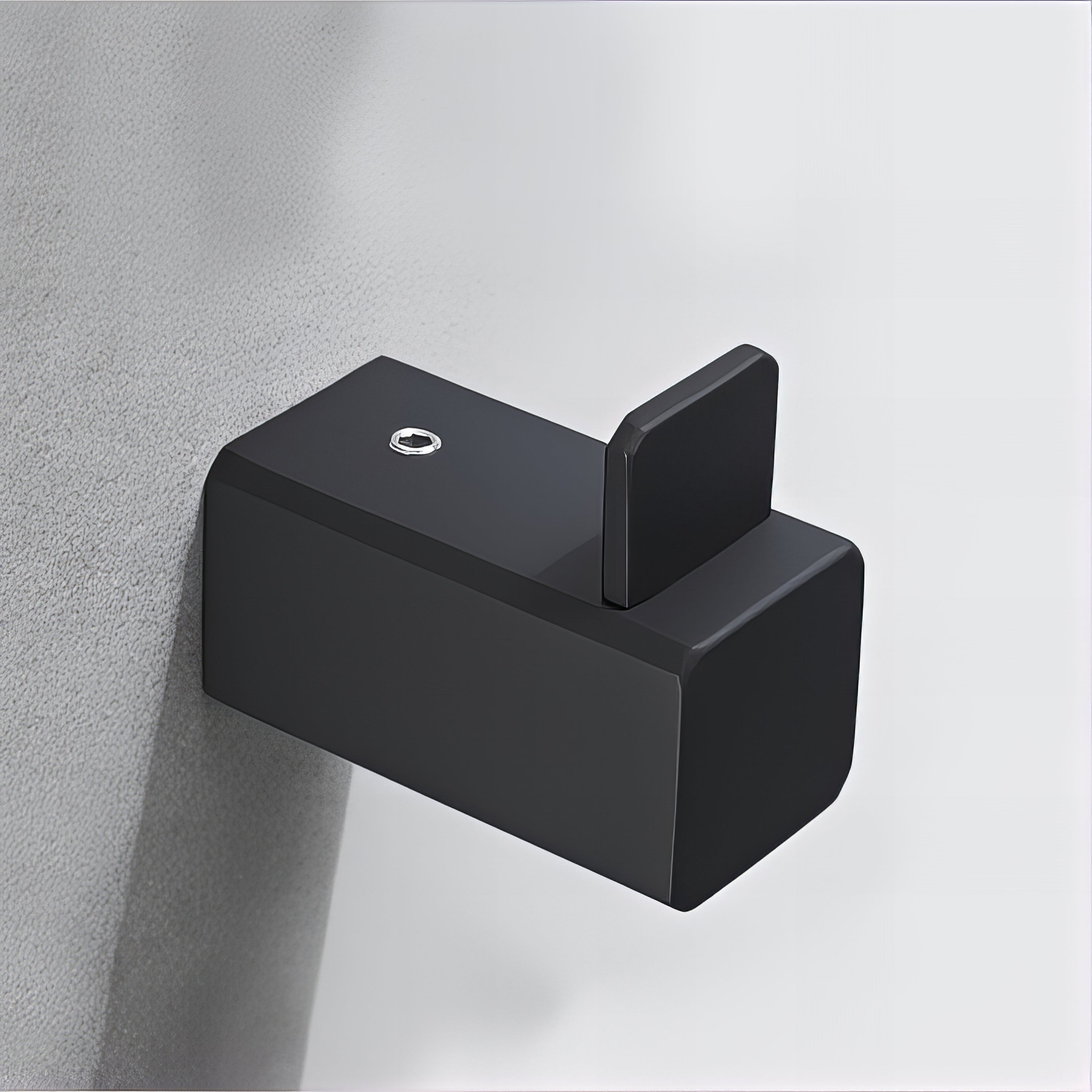 Crochet Support Manteau Noir Rectangulaire