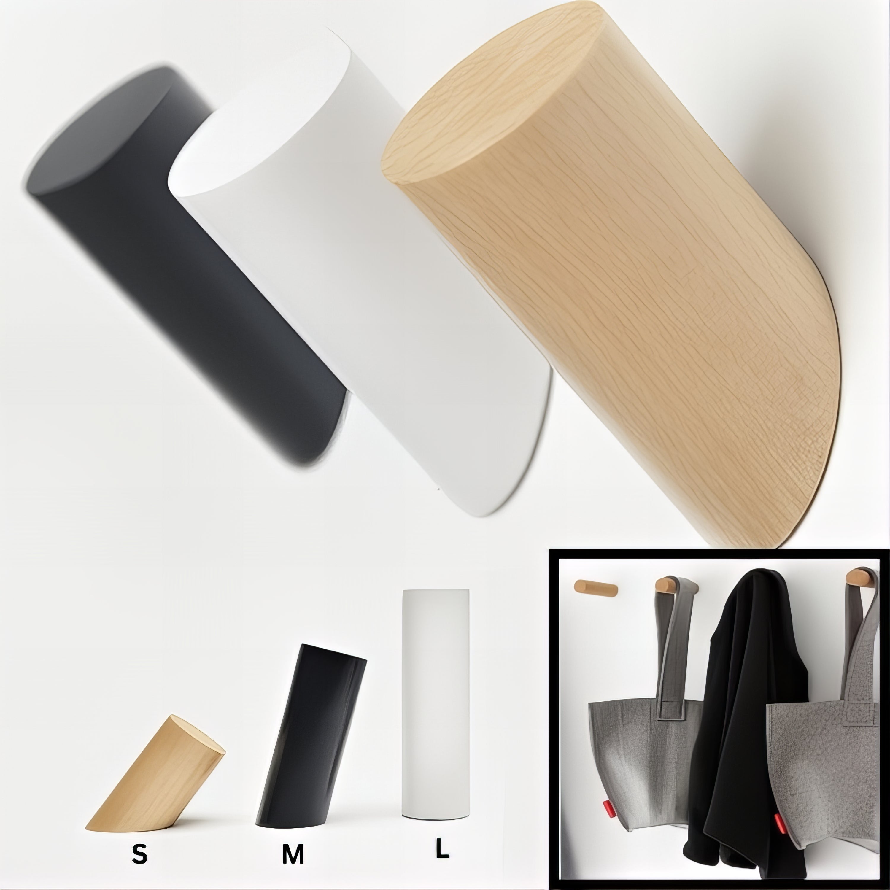 Crochet Murale Cylindrique en Bois – Image 4