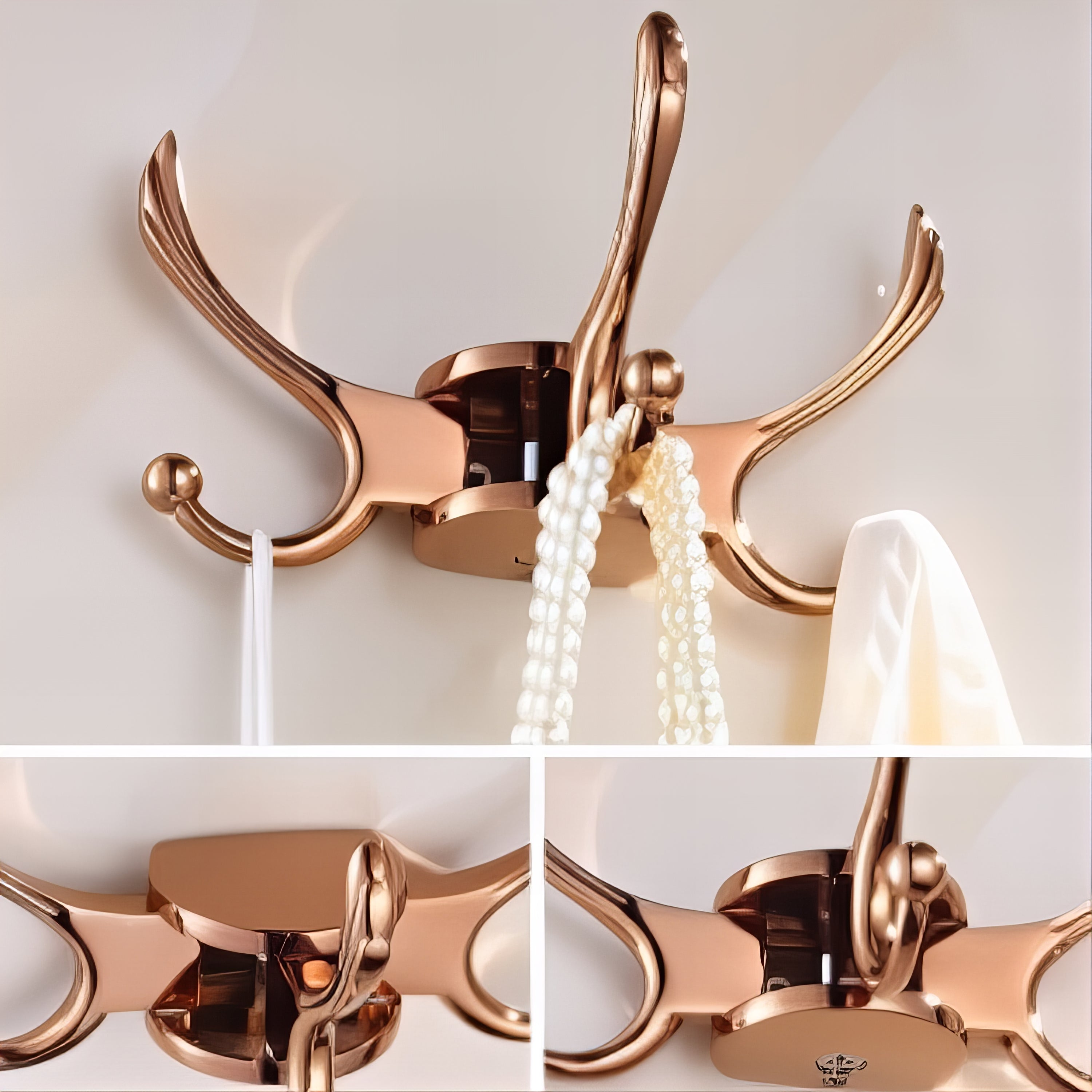 Porte-Manteau Mural Demi-Perroquet Or Rose – Image 3