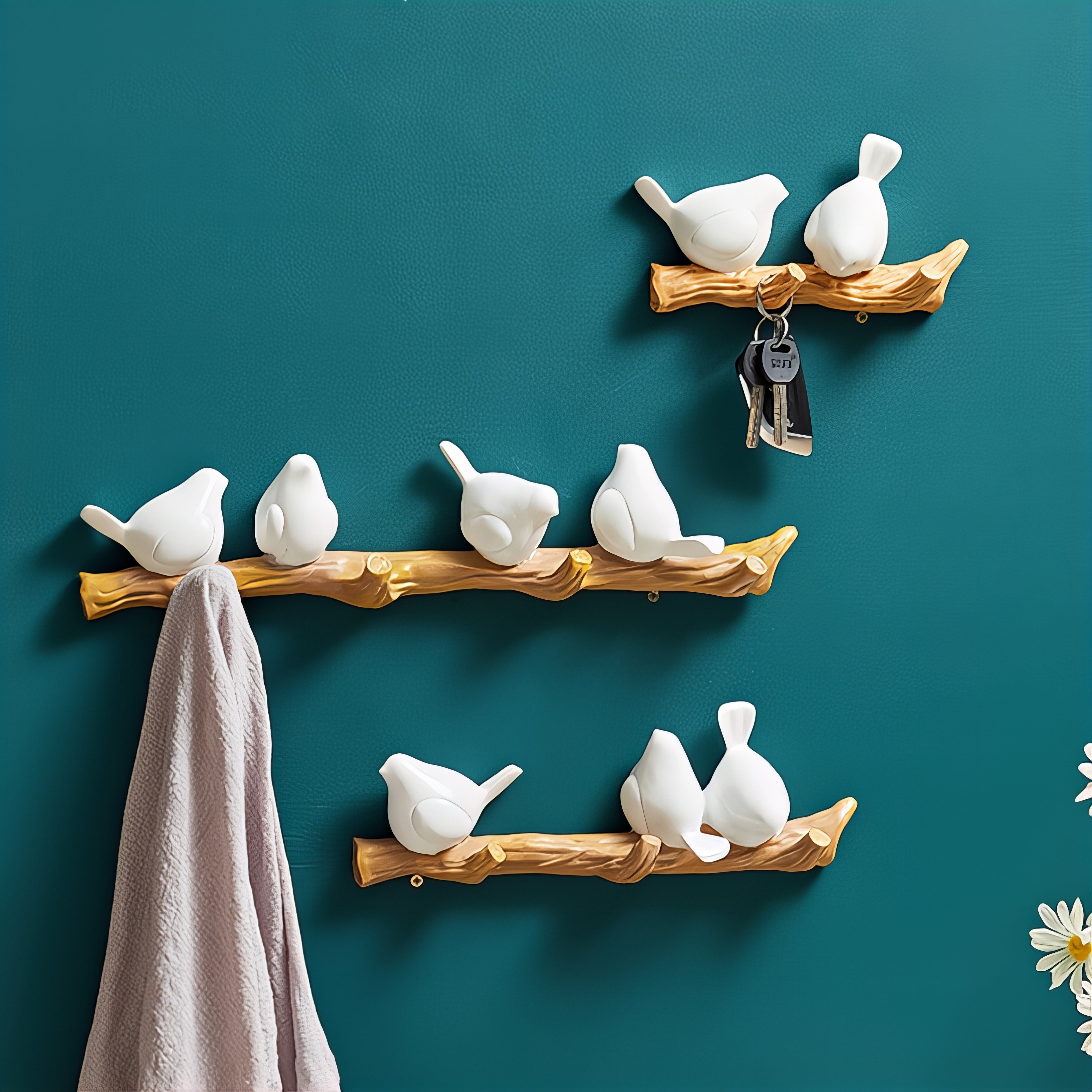 Porte-manteau décoratif - Style oiseaux 3D