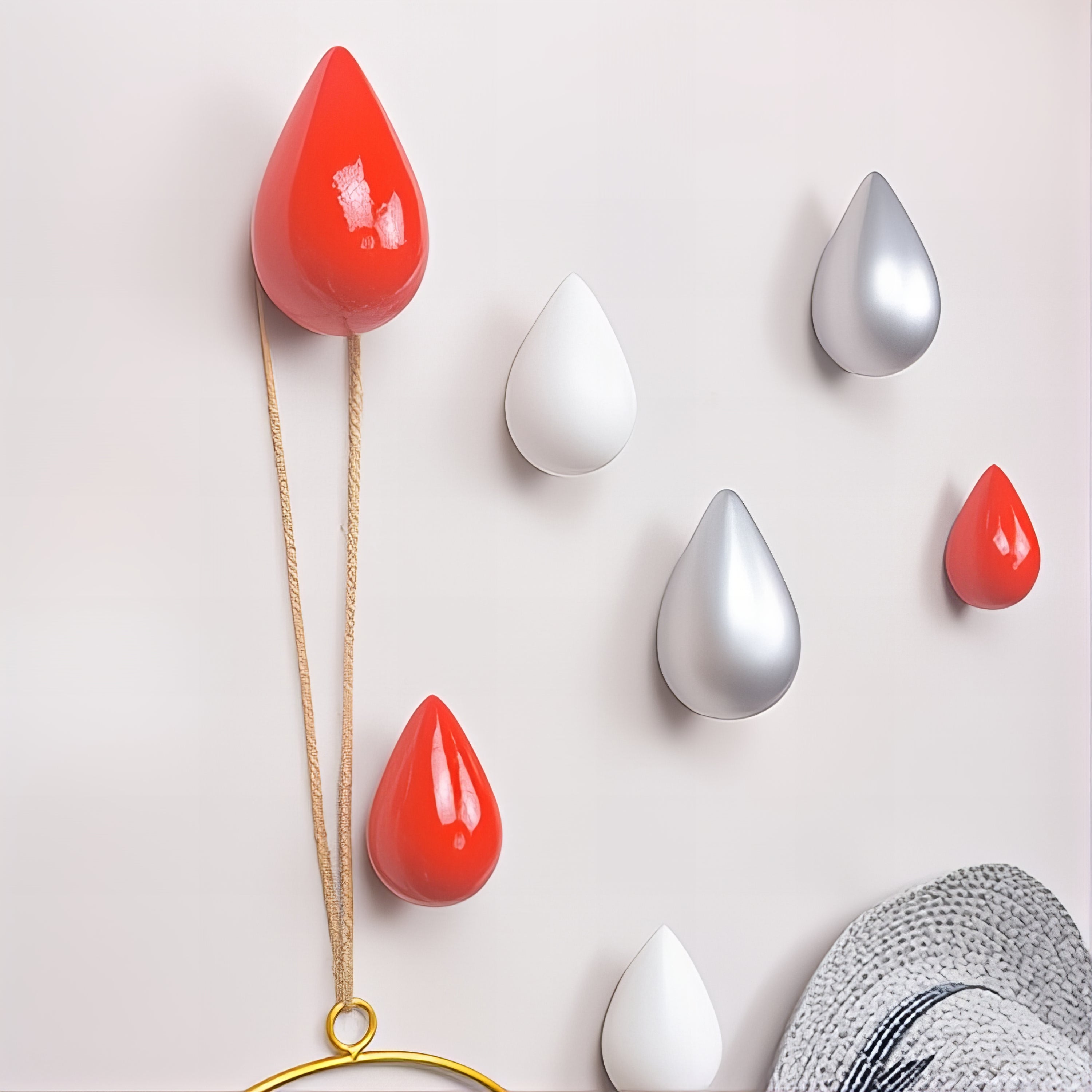 Crochet Porte-Manteau Forme de Goutte – Image 3